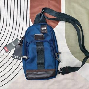 Tumi Alpha Bravo Chest Bag Blue Anti-Theft Crossbody